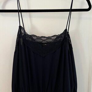 Navy Blue (New!) Slip Dress with Lace Detail
